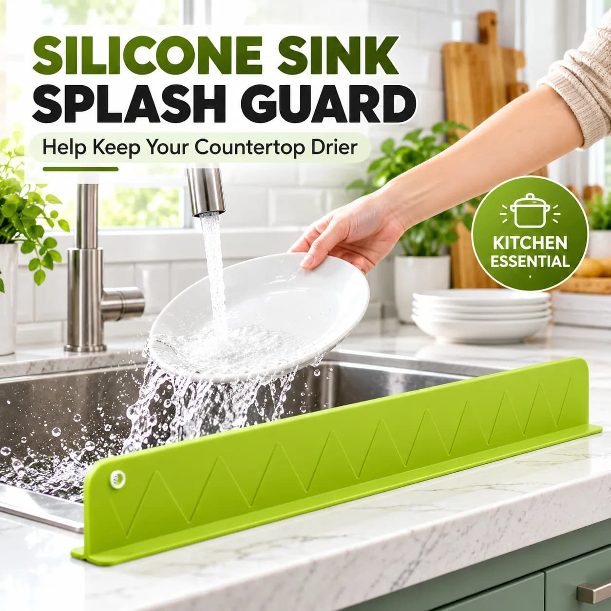 Silicone Anti-Splash Sink Edge Guard – Pack of 2