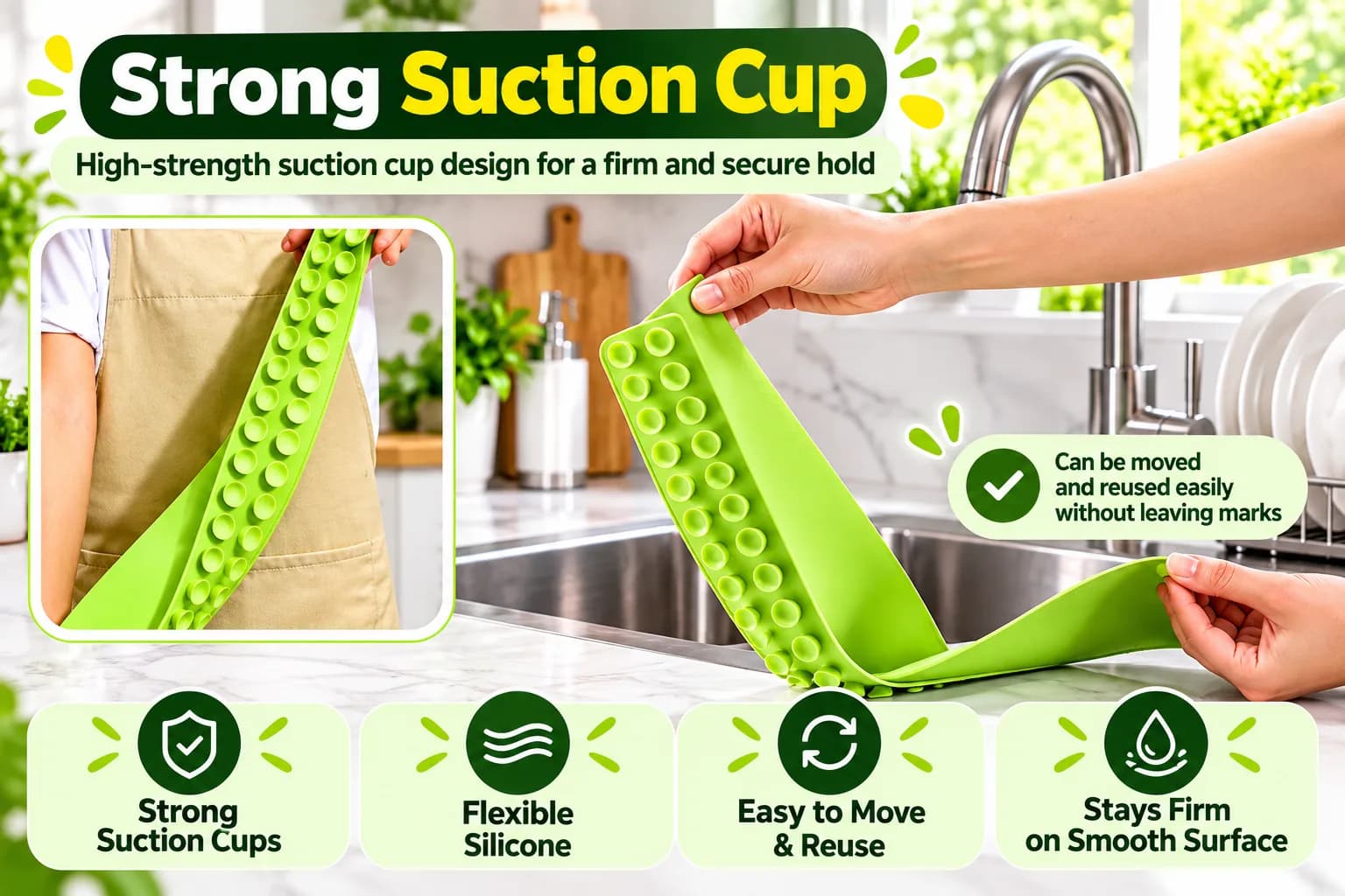 Position the sink edge guard along the front edge of your kitchen sink.