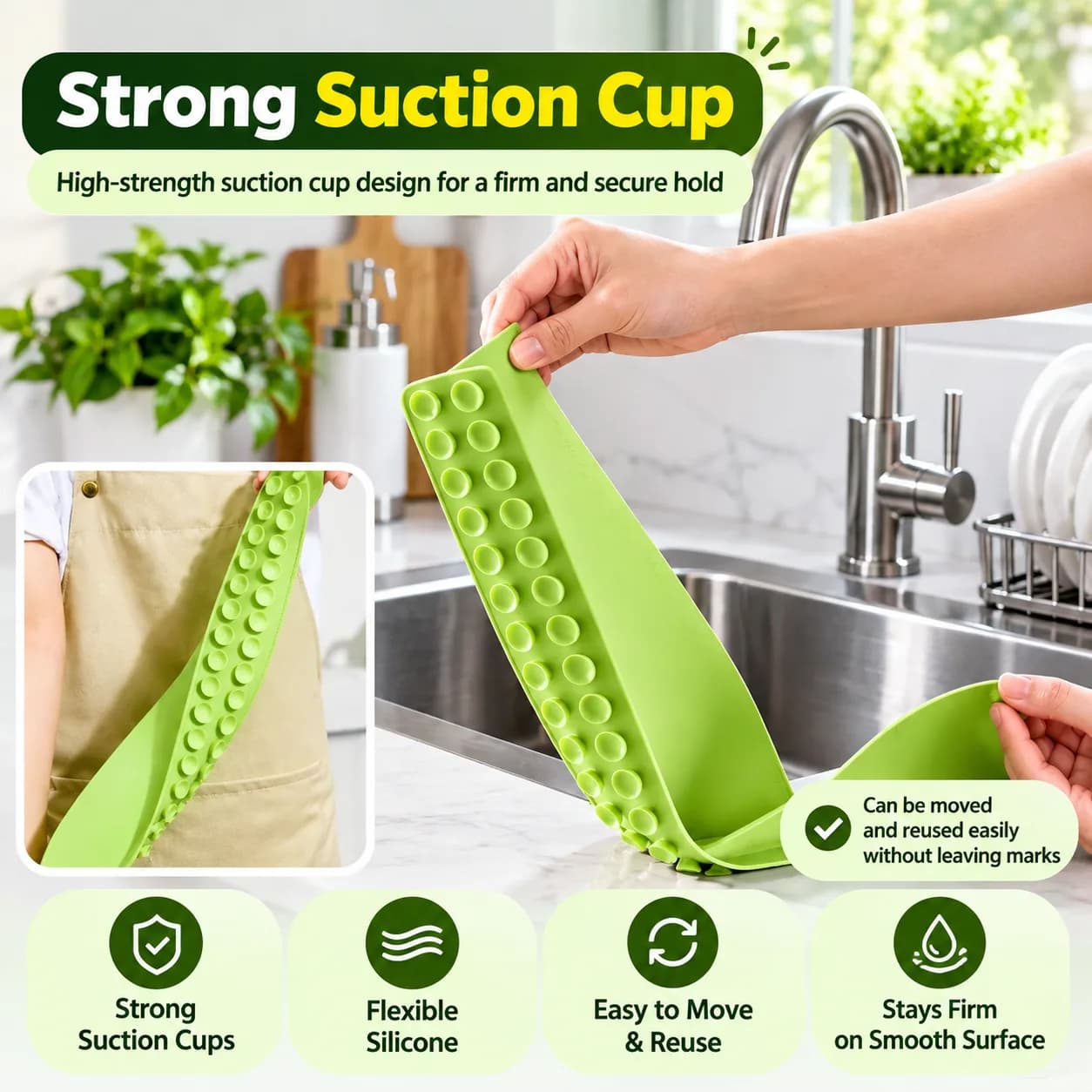 Silicone Anti-Splash Sink Edge Guard – Pack of 2